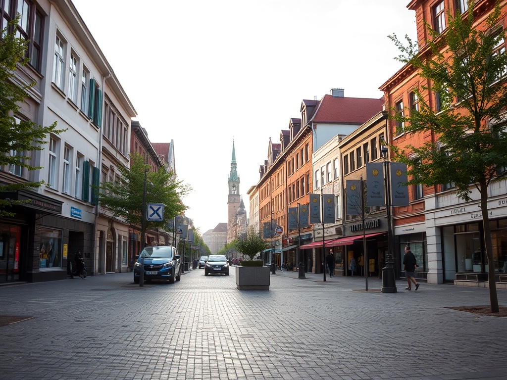 Mapa infrastruktury Bytomia z zaznaczonymi sklepami, szkołami i punktami usługowymi